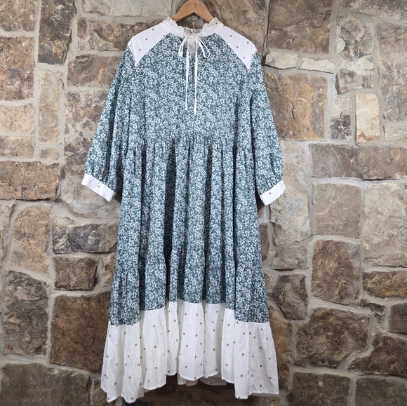 Dainty Jewells Floral Polka Dot Chiffon Midi Dress - Picture 2 of 11